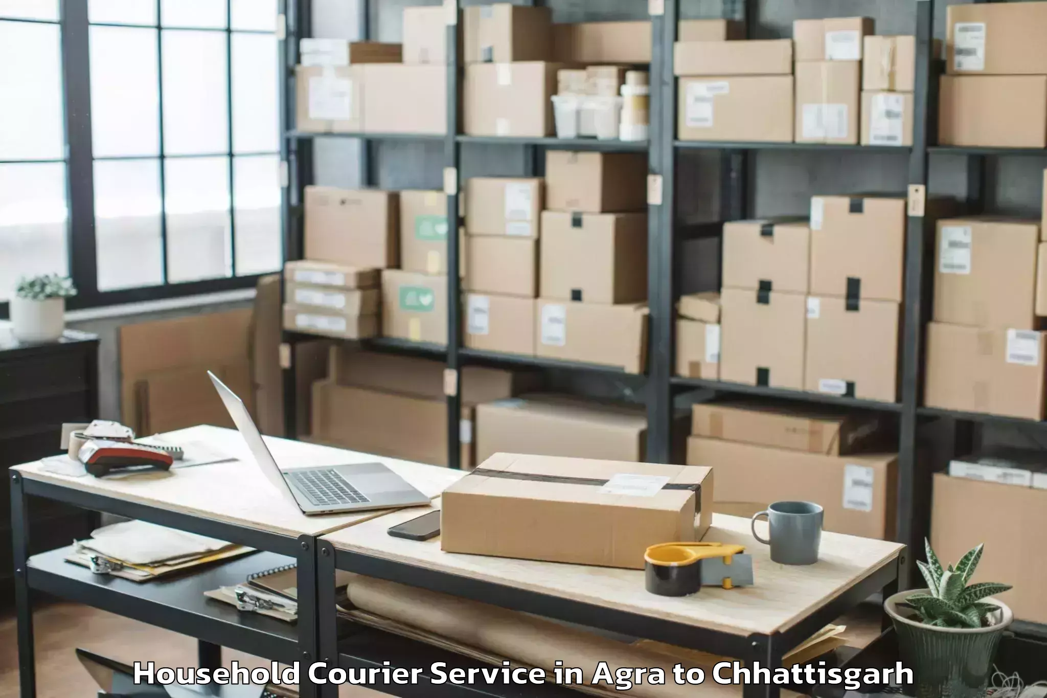 Top Agra to Pandit Ravishankar Shukla Univ Household Courier Available